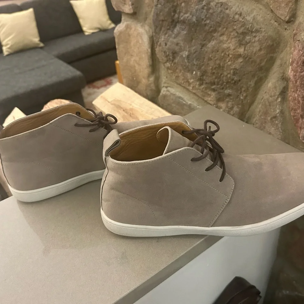 Alfani Men's Suede Chukka Boots in Taupe with White Sole 11.5 M